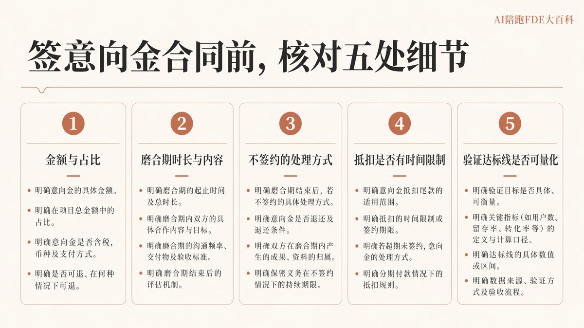 AI陪跑意向金抵扣:付款前确认三项约定