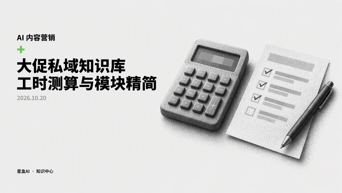 3个工时测算标准决定大促私域知识库留哪几块
