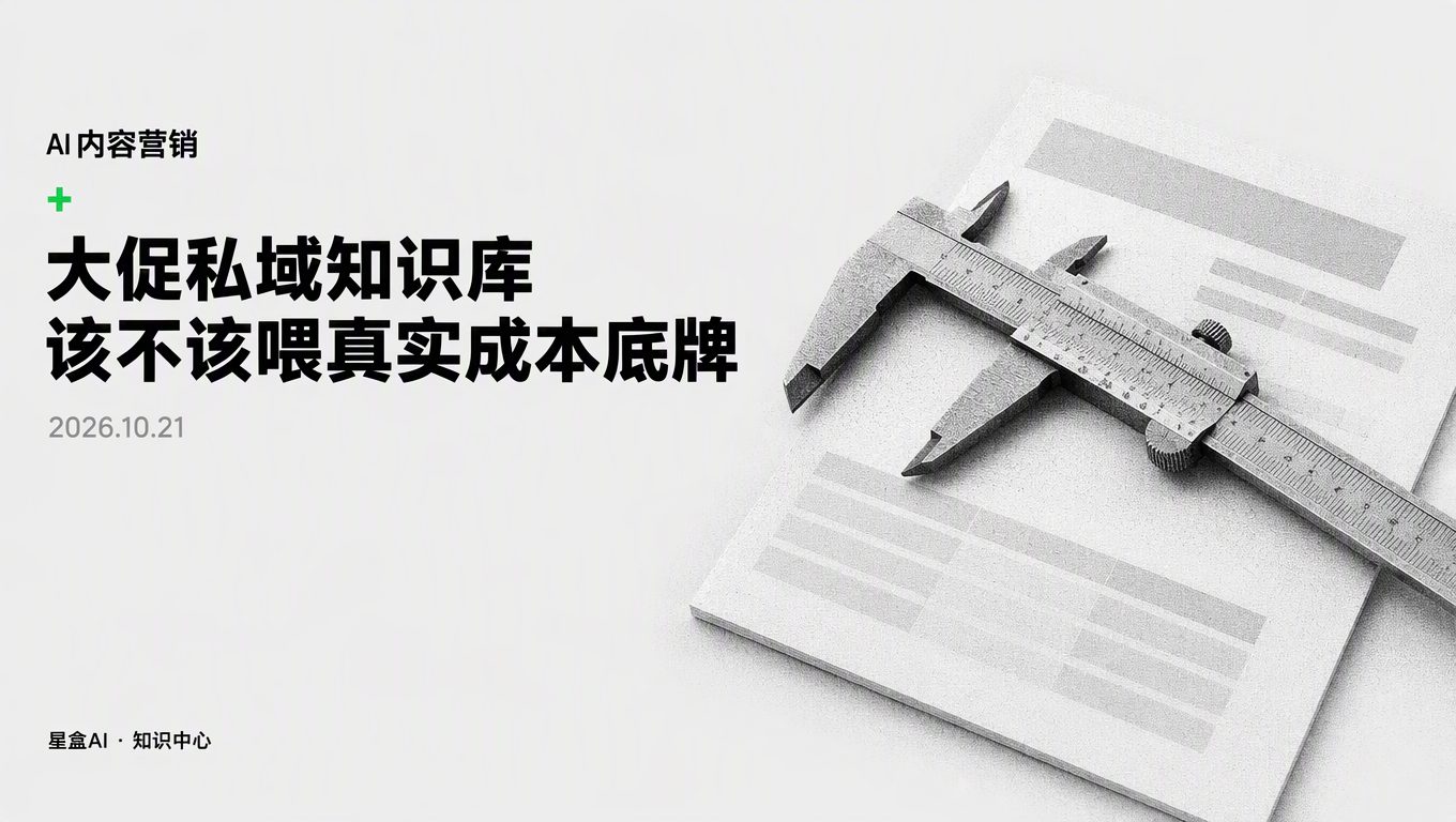 操盤手底牌:大促私域知識庫該不該喂真實成本拆解?