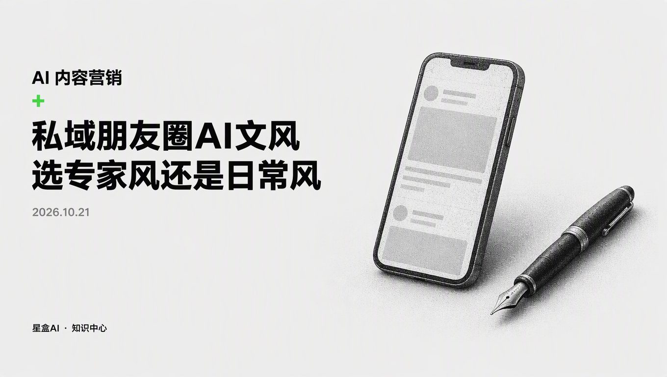 私域新號發朋友圈:私域朋友圈AI文風選專家風還是日常風?