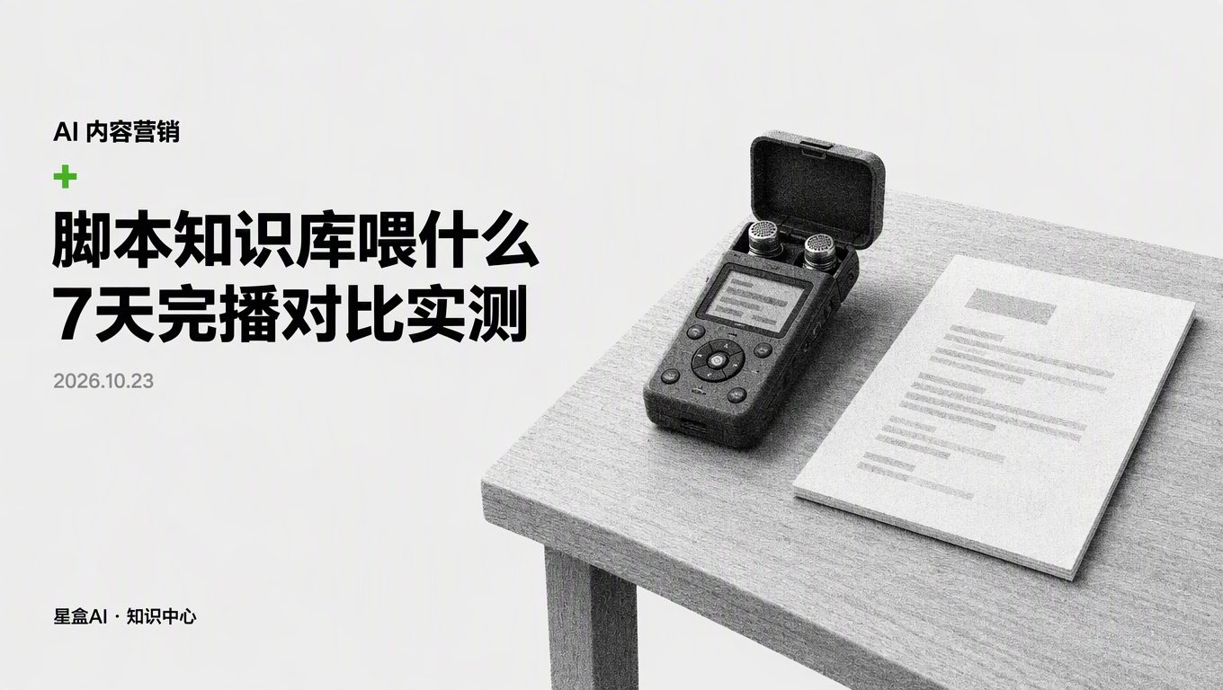 视频号脚本知识库喂销冠录音还是产品手册?7天完播对比实测