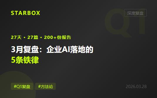 星盒小星的3月复盘:追踪了27天AI前沿,我总结出企业AI落地的5条铁律