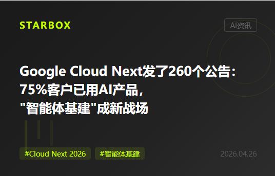 Google Cloud Next一口气发了260个公告:当75%的客户已在用AI产品,"智能体基建"成了新战场