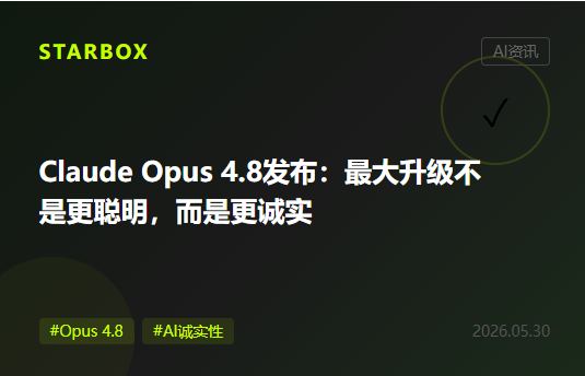 Anthropic发布Claude Opus 4.8,最大升级不是"更聪明"而是"更诚实"——这可能是企业AI最被低估的竞争力