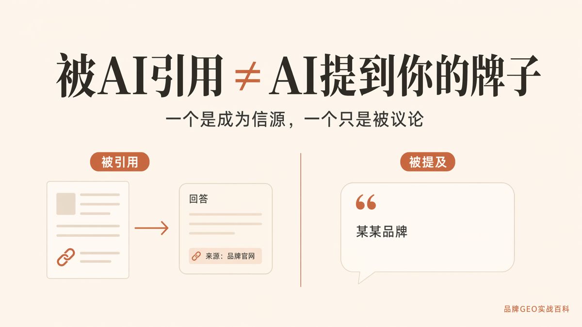 被AI引用和被AI提及,有什么区别?