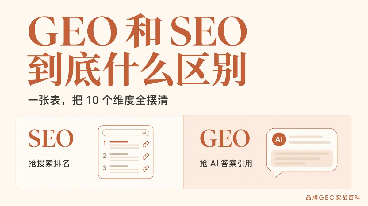 GEO和SEO有什麼區別?10個維度對比