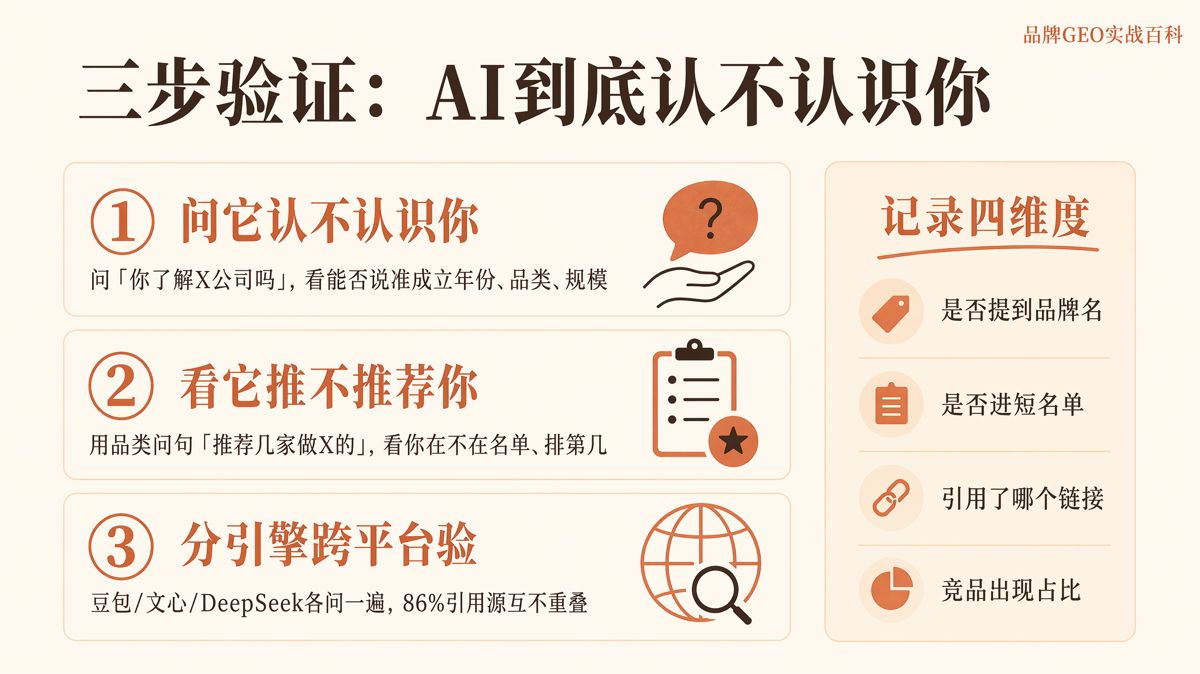 怎么验证品牌是否被AI认识