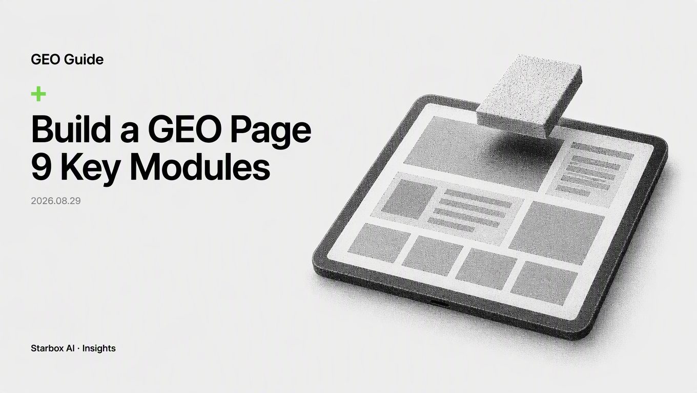 How to Build a Standard GEO Page: The 9-Module Framework