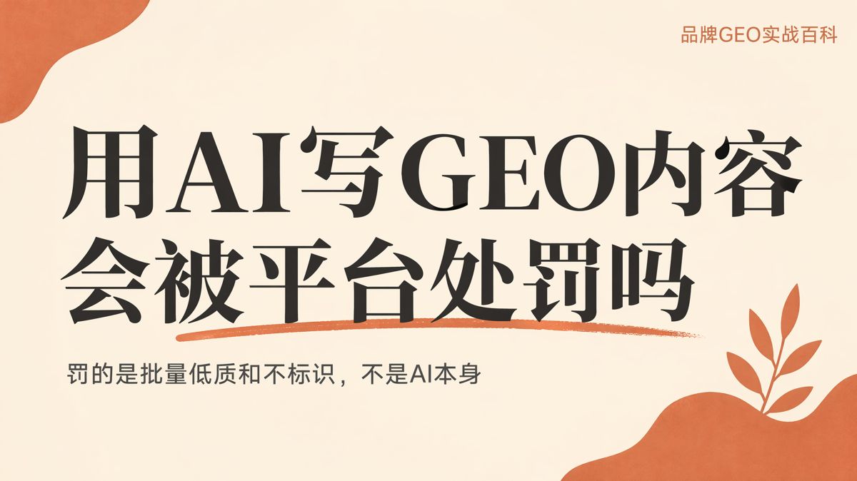AI寫GEO內容會被處罰嗎?關鍵看這三點