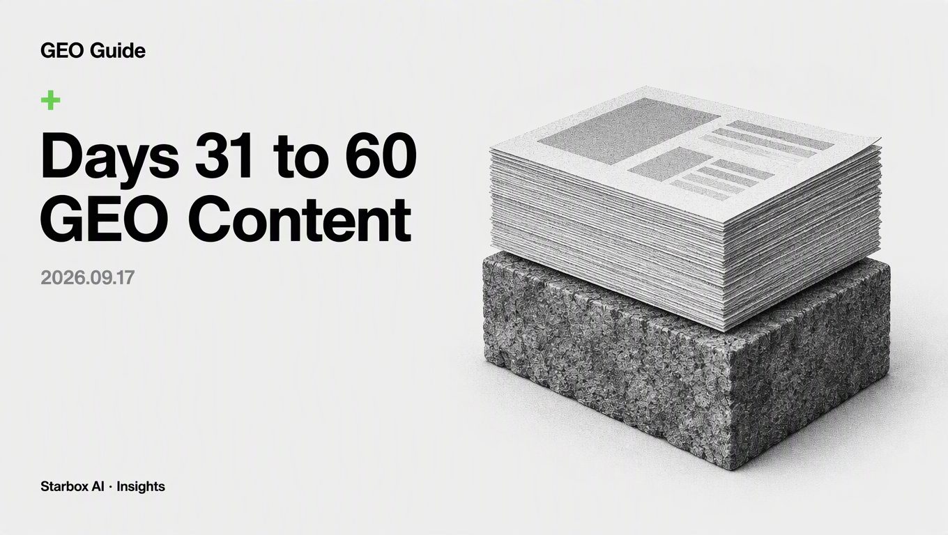 Days 31-60 in GEO: How to Build Your Content Foundation