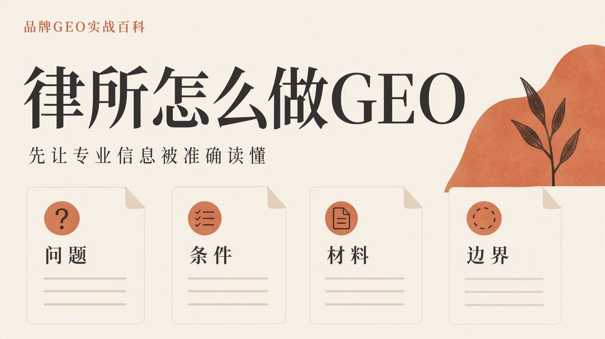 律所怎么做生成式搜索优化（GEO）