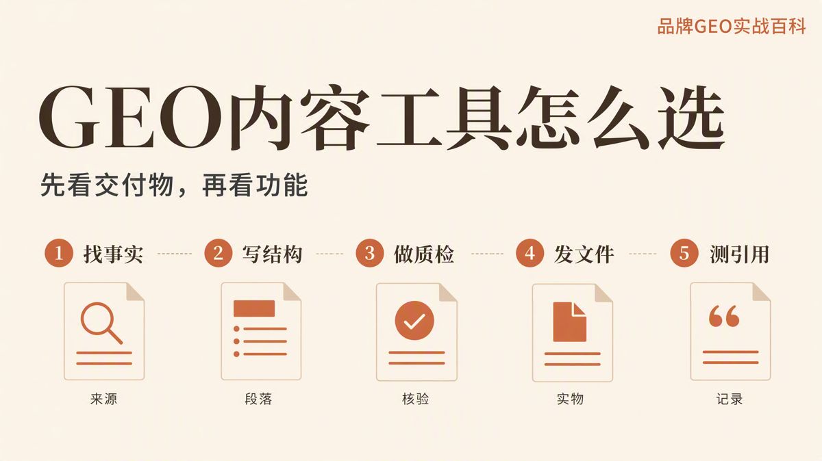GEO内容生产工具怎么选?先验收交付物