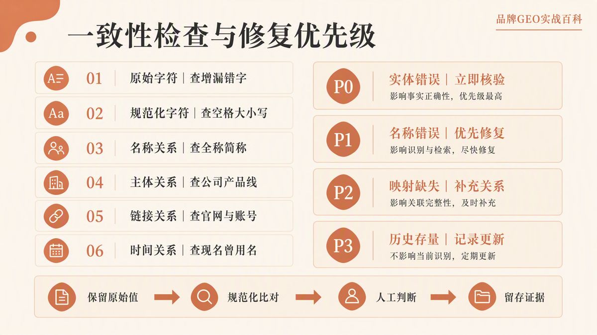 品牌名一致性檢查:主檔、修復與複核